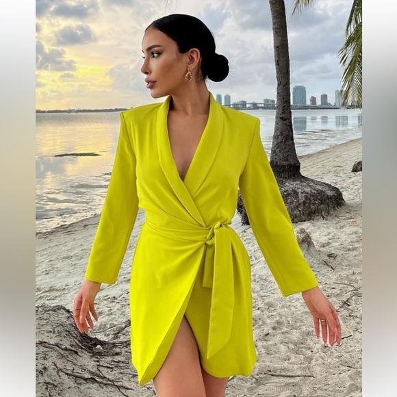 Zara lime green blazer dress - Picture 14 of 15